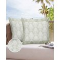 thumbnail image 6 of Pack of 2 Outdoor Pillow Covers, Vintage Sage Green European Floral Pattern Waterproof Square Throw Pillowcase Cushion Decorative Pillow Covers for Couch Patio Tent, 18x18 in, 6 of 6