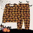 thumbnail image 2 of Gelikeya Halloween Colorable Pajamas for Boys Girls Long/short Sleeves Tops Shorts/pants 2pc Sets Loungewear Cartoon Graphic Pjs Kids Clothing, 2 of 5