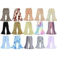 thumbnail image 3 of Daisy Del Sol Little Girls Boho Bell Bottom Stretch Legging Flared Soft Yoga Pants Toddler Childrens Kids 2T-5T, 3 of 4