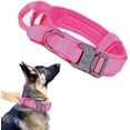 thumbnail image 1 of Collar Militar Táctico para Perros, Ajustable de Nylon con Hebilla de Metal Resistente, Mango de Control y D-Ring, Parche, para Perros Medianos y Grandes, E-L (45-55cm), Rosa, Sólido, 1 of 3