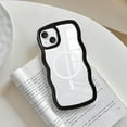 thumbnail image 4 of Magnetic Case Candy Wave Frame Case for iPhone 13/iPhone 14 6.1 inch, Cute Curvy Case Compatible with Magsafe Shockproof Cover Non-Yellowing Clear Case Slim Fit Case for Women Girl-Black, 4 of 11