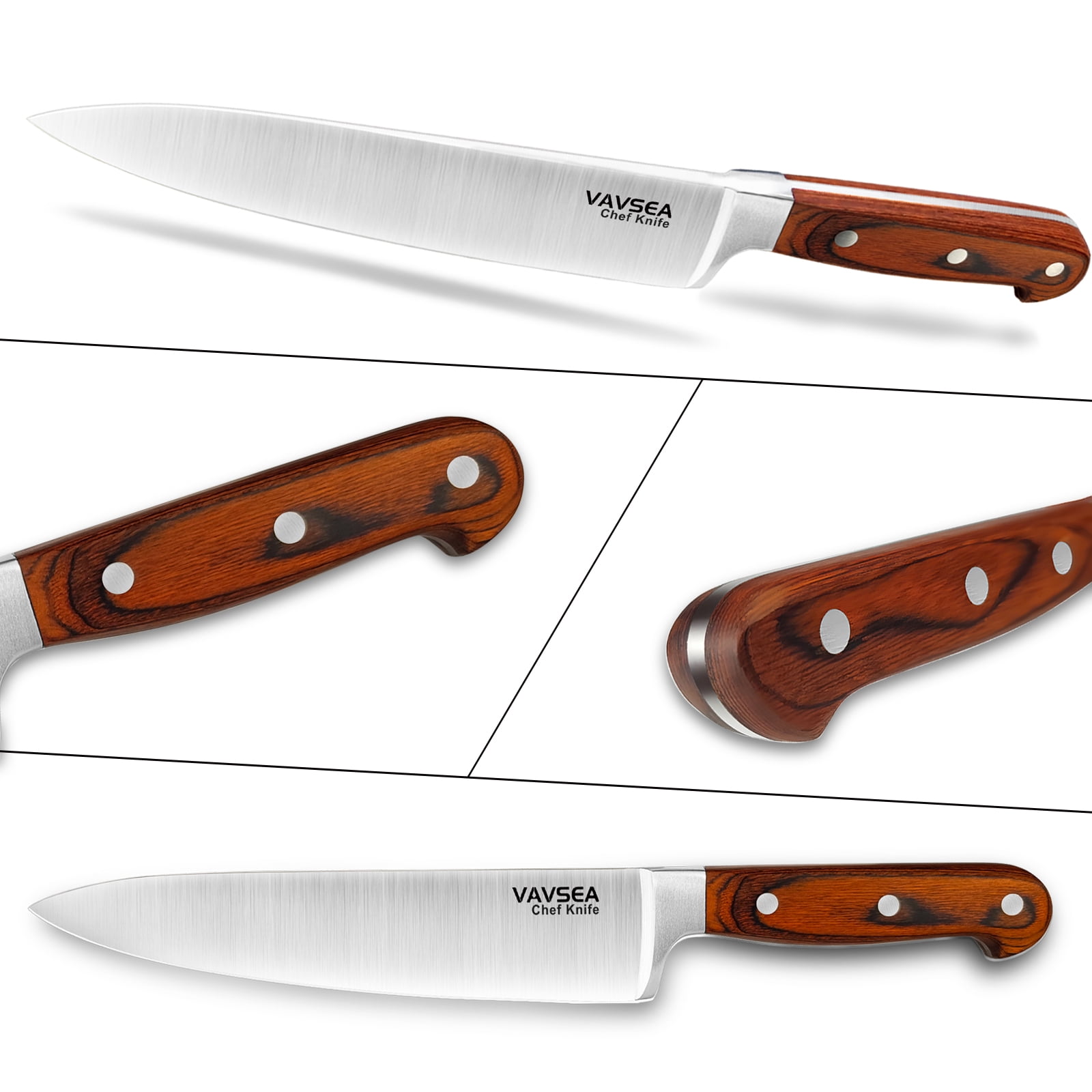 VAVSEA 8" Professional Chef's Knife, Premium Stainless Steel Ultra Sharp Chef Knife for Home or Restaurant Kitchen, with Gift Box