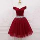 thumbnail image 2 of ANGELSBRIDEP azul real rojo vestidos De fiesta rebordear corto Mini una línea tul graduación vestidos De fiesta De cumpleaños Vestido De fiesta, 2 of 5