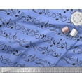 thumbnail image 2 of Soimoi Blue Cotton Duck Fabric Notes Musical Instrument Printed Fabric 1 Yard 42 Inch Wide, 2 of 3