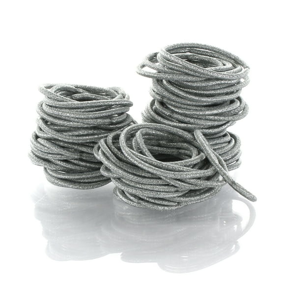 Hair Elastics Hair Ties, Professional Grade Ponytail Holders - Metallic Silver 1000 Pack