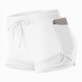 thumbnail image 4 of KPOPLK Running Shorts for Women - Athletic Quick Dry Sports Womens Shorts High Waisted Gym Workout Yoga Shorts with Pockets for S-2XL Size M,White, 4 of 6
