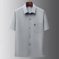 thumbnail image 1 of pstuiky Camisas casuales de manga corta para hombre, Camisa informal de manga corta con cuello vuelto, cómoda y lisa, para hombre camisas casuales para hombre s, 1 of 3