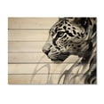 thumbnail image 3 of Designart "Grey White Panther Abstract gracefulness" Animals Print on Natural Pine Wood, 3 of 5