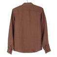 thumbnail image 6 of NOVICA Men's linen shirt, 'Wish List in Cocoa', 6 of 8