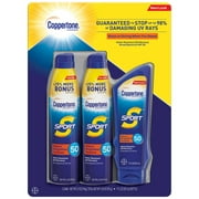 Coppertone Sport Spray 6.9 oz, 2-pack + Lotion 7 fl oz Broad Spectrum UVA/UVB Protection & Water Resistant