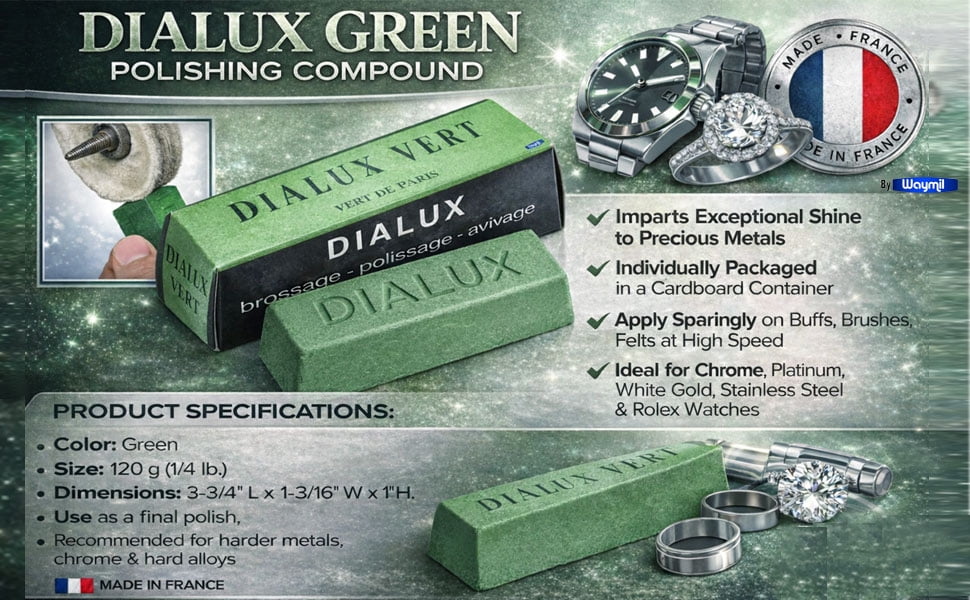 Jewelers Green Rouge Dialux Green Polishing Compound Green Jewelry Polish 3 Bars