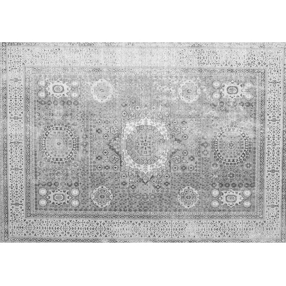 Ahgly Company Indoor Rectangle Persian Gray Traditional Area Rugs, 5' x 7'