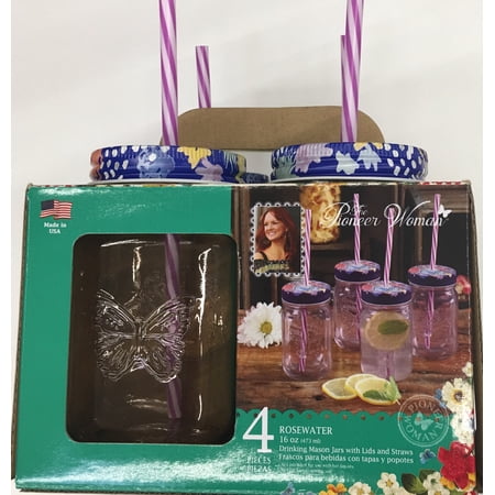 The Pioneer Woman Pw 4pk Mason Rosewater