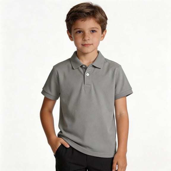 WELOIJEVBE Kids Boy's Short Sleeve Polo Shirts Summer Golf Shirt School Uniform Casual Collared V Neck Boys' Polo Shirts Boys Clothes 7-8 Years