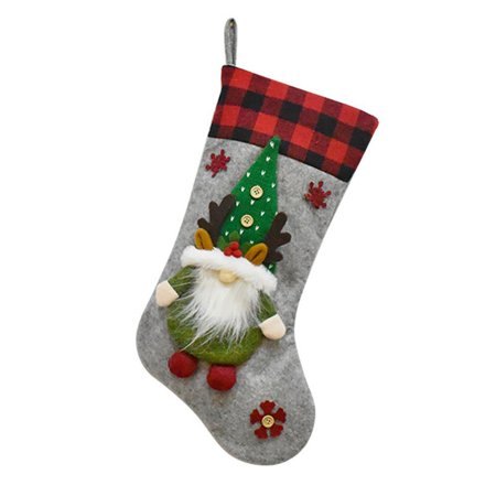 

Abcelit Christmas Socks Gift Bag Cute Elk Embroidery Santa Shaped Christmas Socks Xmas Pendants Christmas Ornaments Xmas Tree Fireplace
