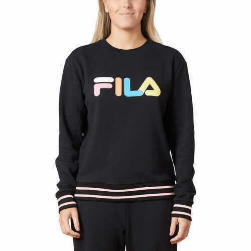 lektie skotsk variabel FILA Women's French Terry Pullover Crewneck Sweatshirt- Black-Medium -  Walmart.com