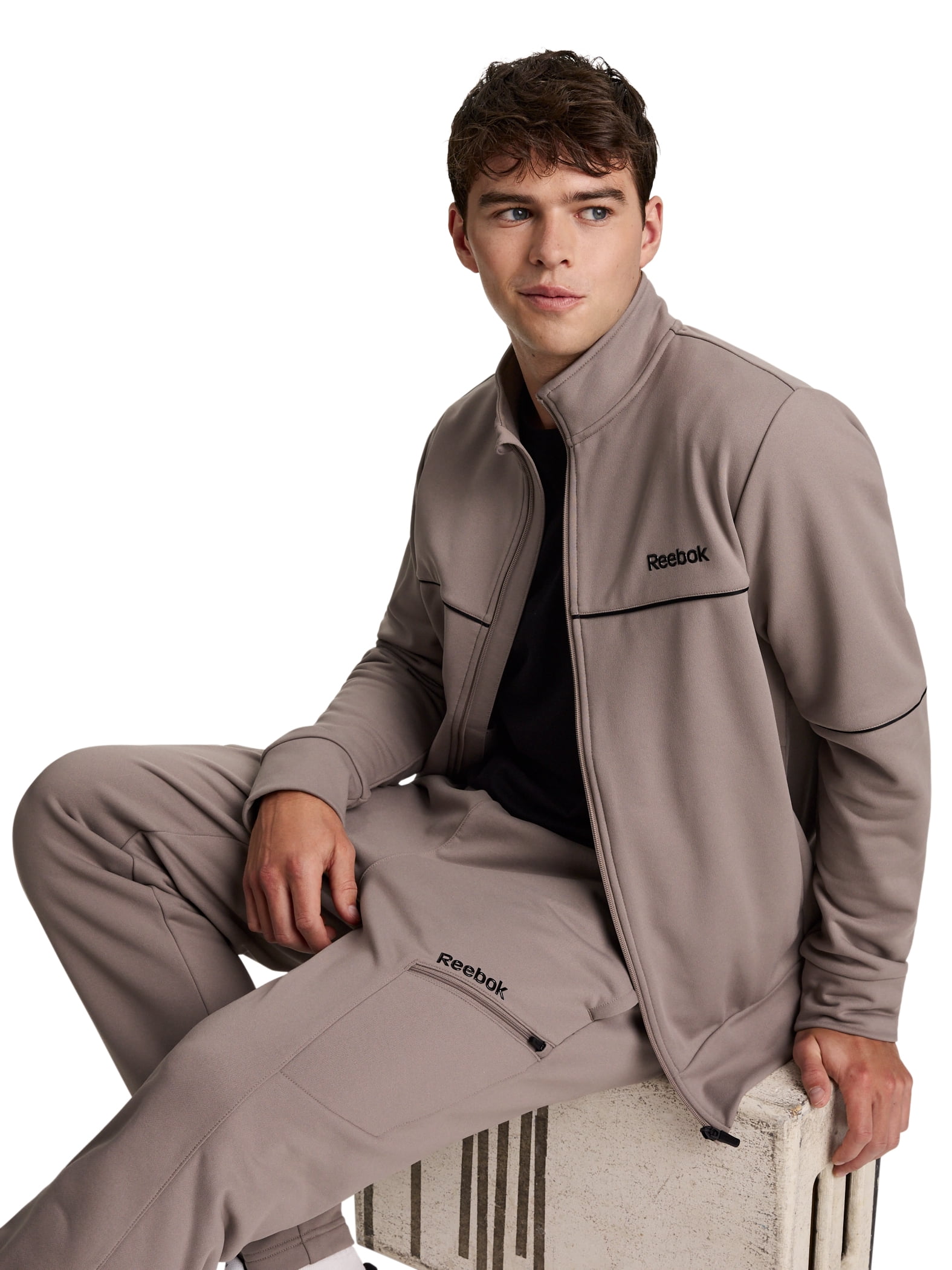 Reebok Men's and Big Men's Terry Full Zip Jacket, Sizes XS-5XL