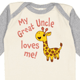 thumbnail image 4 of Inktastic My Great Uncle Loves Me- Cute Giraffe Boys or Girls Long Sleeve Baby Bodysuit, 4 of 5