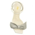 thumbnail image 5 of FSJ Women Sexy Rhinestones Bowknot Stiletto Thin High Heel Sandals Square Open Toe Ankle Buckle Strap Daily Walking Dress Shoes Size 5.5 White, 5 of 5