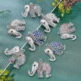 thumbnail image 4 of 8Pcs 4 Colors Alloy Rhinestone Elephant Pendants Tibetan Style Animal Charms 43x51mm Cubic Zirconia Charms Pendants CZ Stone Metal Beads Charms for Jewelry MakingHole:3.5mm Silver, 4 of 6