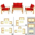 thumbnail image 3 of Gymax Ensemble de Meubles de Conversation en Bois d'Acacia pour Patio 4 Pcs avec Coussins Rouges, 3 of 7