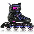 thumbnail image 4 of 2PM SPORTS Vinal Girls Adjustable Inline Skates with Light up Wheels Beginner Skates Fun Illuminating Roller Skates for Kids Boys and Ladies - Purple Medium(1Y-4Y US), 4 of 14