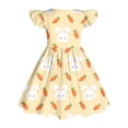 thumbnail image 7 of Mitankcoo Girls Easter Dresses Cute Print Flutter Sleeve Crew Neck A-Line Dress for Daily Fashion Wear 3-14Y, 7 of 7