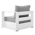 thumbnail image 6 of Lounge Chair Armchair, White Gray Grey, Aluminum, Metal, Fabric, Modern Contemporary, Outdoor Patio Balcony Cafe Bistro Garden Furniture Hotel Hospitality, 6 of 7