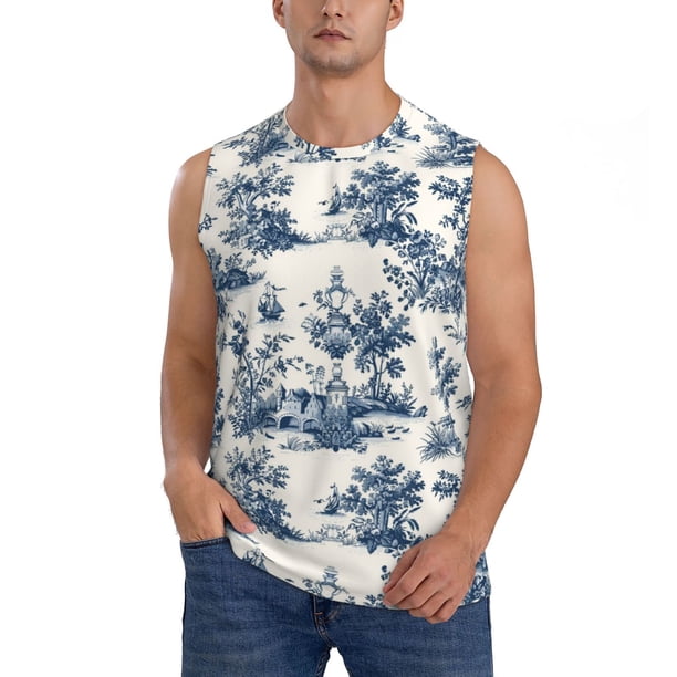Balery Vintage Floral 1 Camisetas sin mangas para hombre, absorbe la humedad y protege contra el mal olor.-Small