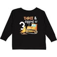 thumbnail image 3 of Inktastic Three and Digging It Bulldozer 3rd Birthday Boys or Girls Long Sleeve Toddler T-Shirt, 3 of 5