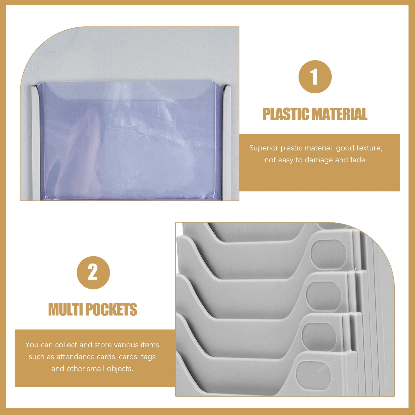 UPKOCH Rack Card Holder Material Card Rack Grey Plastic 1Set 11.0X4.9X2.0In