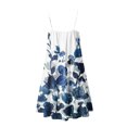 thumbnail image 5 of Pompotops Robes d'Été Décontractées à Manches Courtes Boho Imprimées Col en V avec Ceinture pour Femmes, 5 of 5