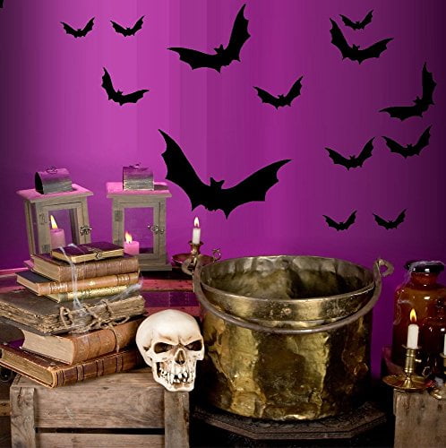 Decal ~ Bats Flying ~ Qty 13 Bats ~ HALLOWEEN: WALL OR WINDOW DECAL,~ These are NOT Window Clings, they will not leave a sticky residue on surface