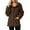 Brown, variant on Jacket Women Women's Casual Solid Color Hooded Sweater Coat Long Sleeve Double Outerwear for Daily Outdoor Womens Winter Coats Army Green L