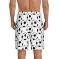 thumbnail image 2 of Mens Pajama Pants - White Soccer Balls Football Sleep Shorts Mens Pajama Shorts, Comfy Pj Pants for Mens Lounge Shorts, 2 of 5