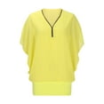thumbnail image 6 of Lmnyox Summer Flowy Shirt Lightweight Short Sleeve V Neck T Shirt Loose Casual Solid Color Basic Blouse, 6 of 7