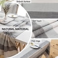 thumbnail image 4 of XmhyTop Tablecloth for Dining Table Rustic Table Cover, Farmhouse Kitchen Table Cloth, Cotton Linen Fabric Small Rectangle Table Cloths for 6 to 8 Seats, Grey Stripe, Rectangle, 55x86 Inch, 4 of 4