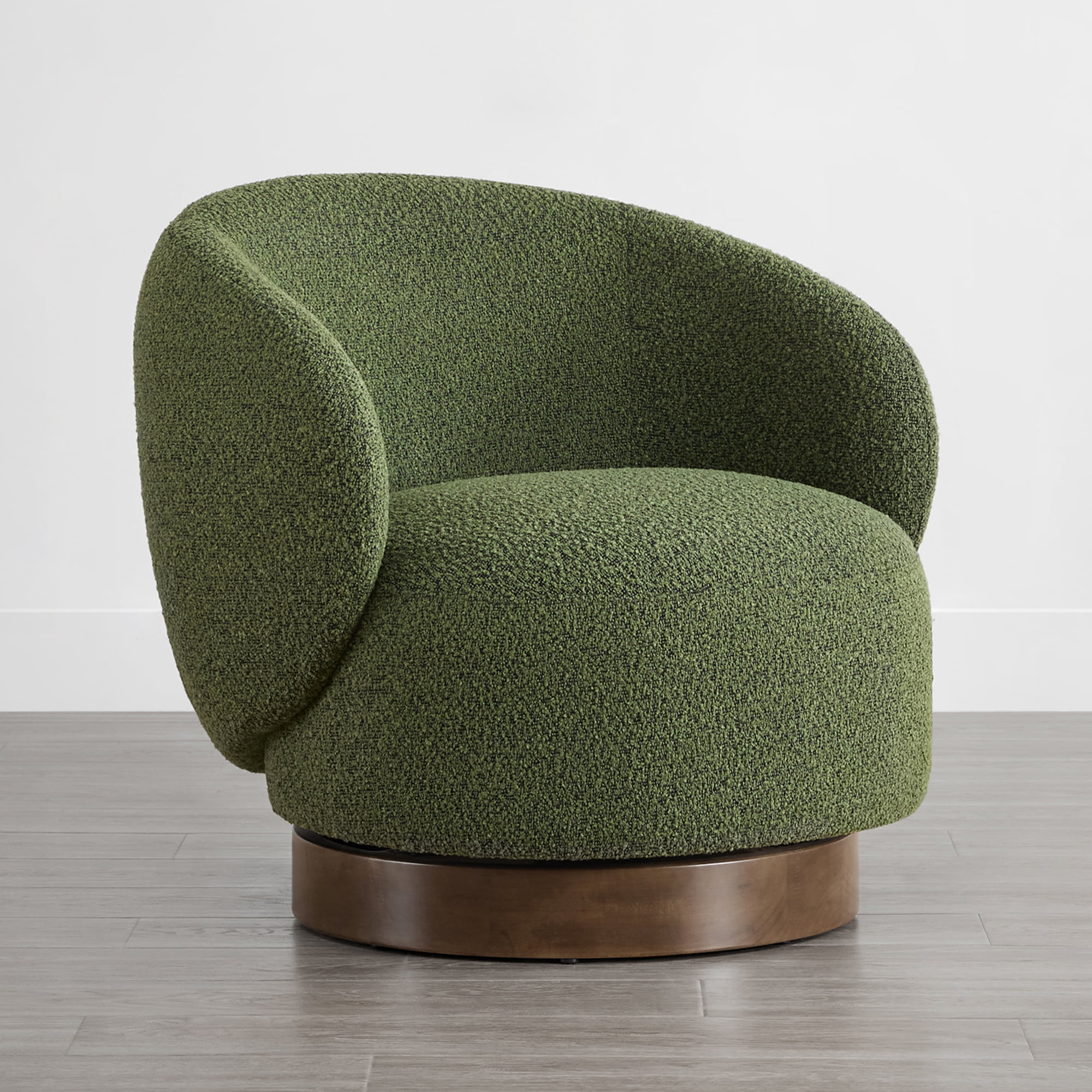 Spruce & Spring Upholstered Swivel Accent Chair with Curved Back Single, Green