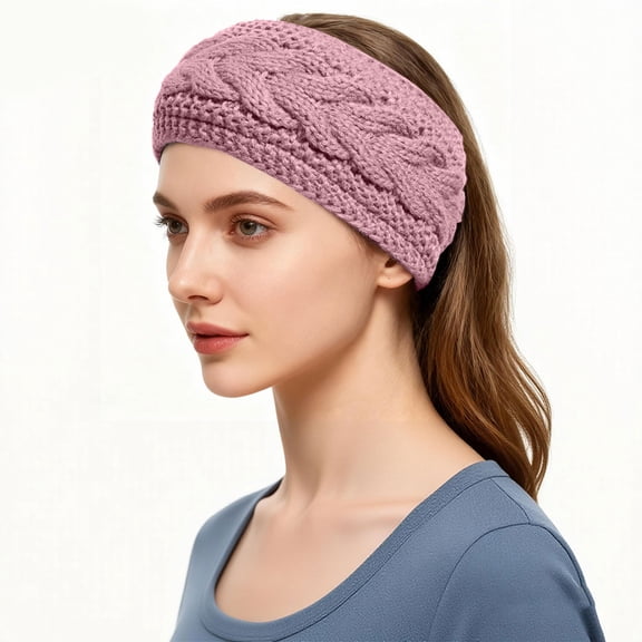 YWIYIUD 1 PC Winter Headbands for Women Ear Warmers, Thick Warm Headbands Accessories, Cold Weather Headband for Women's Hair Fleece Lined Headwrap Outdoor Sports Cold Weather Hair Accessories