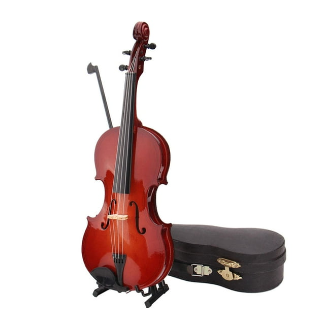 Guardoinrt Plastic Mini Violin Figurine Miniature Musical Instrument Model Decorative Ornaments Gift Choice Music Lovers Delicate Brown 7cm