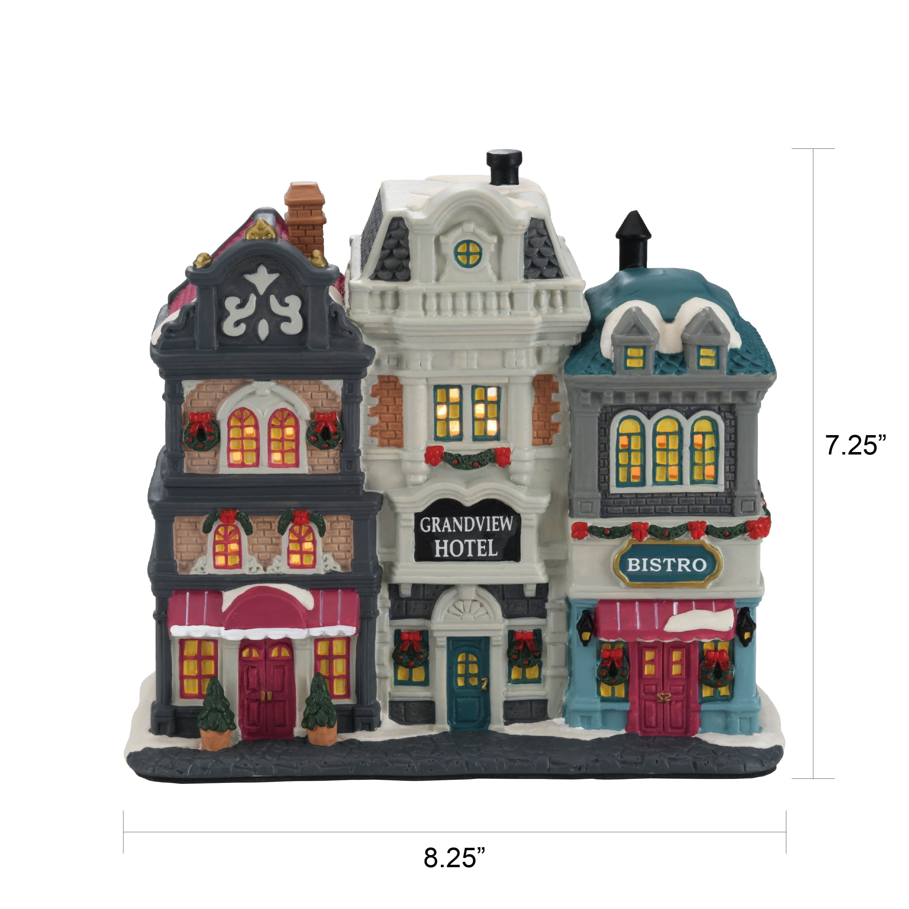 Light-Up Front Street House Christmas Village Building, Multicolor, 7.5", by Holiday Time