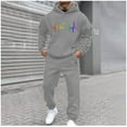 thumbnail image 2 of VBTAPA Men's Hoodie Tracksuit 2 Piece Heart Print Casual Jogging Gym Sweat Suits for Men Hooded Sweatshirt Jogger Sweatpants Sweatsuits Sets Limited Time Sales Gray XXL, 2 of 6