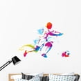 thumbnail image 1 of Soccer Player Kicks Ball Wall Decal by Wallmonkeys Peel and Stick Graphic (48 in W x 33 in H) WM244901, 1 of 4