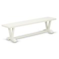 thumbnail image 1 of Pemberly Row V-Style 72" Traditional Wood Dining Bench in White, 1 of 5