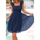 thumbnail image 5 of Vestido PRETTYGARDEN 2025 Azul Marino Mini Sin Mangas con Volantes, 5 of 8