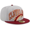 thumbnail image 3 of Men's New Era Gray/Wine Cleveland Cavaliers Tip-Off Two-Tone 59FIFTY Fitted Hat, 3 of 6