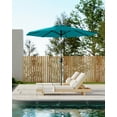 thumbnail image 2 of Sturdy Sun Protection 9ft Outdoor Patio Umbrella - 8 Heavy Duty Ribs, Crank Lift & Push Button Tilt, Waterproof, Easy Assembly, Market Table Shade for Garden, Deck, Pool, Yard - Turquoise Blue, 2 of 7