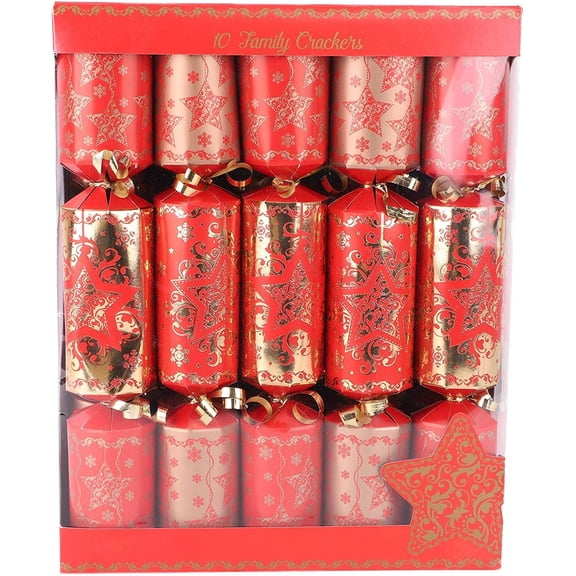 Toyland  10 Red & Gold Christmas Party Favors - Christmas Tree Decorations