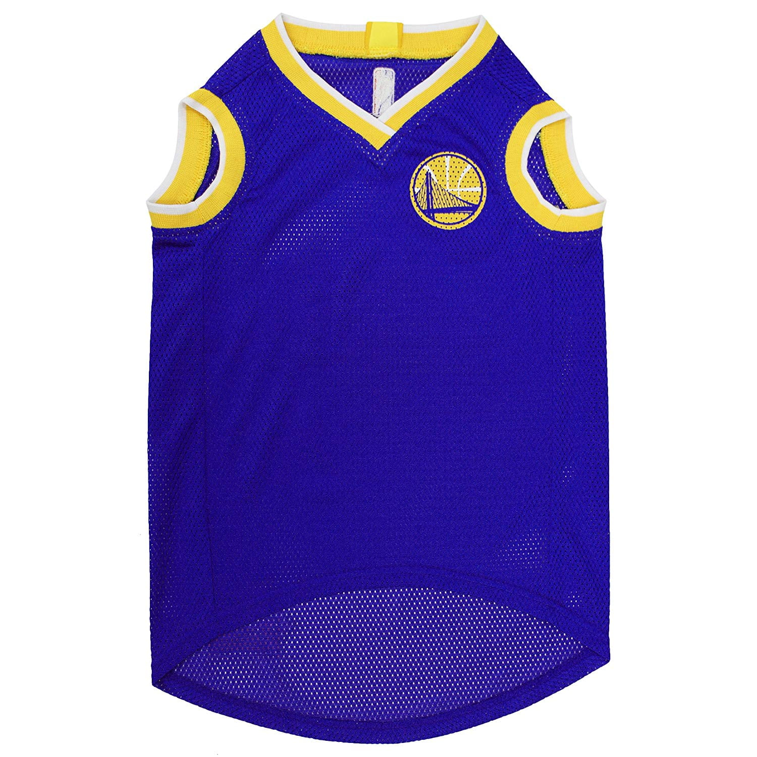 Pets First NBA Golden State Warriors Mesh Basketball Jersey for DOGS & CATS - Licensed, Comfy Mesh, 21 Basketball Teams / 5 sizes