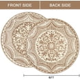 thumbnail image 2 of SHIQI-6'x6' Tapis d'Extérieur pour Patio en Solde Tapis Réversibles Ronds Portables en Plastique Paille Imperméable Boho Intérieur Extérieur Tapis de Zone pour Camping-Car Pique-Nique Tente Piscine Balcon Plage, Marron&Beige, 2 of 4